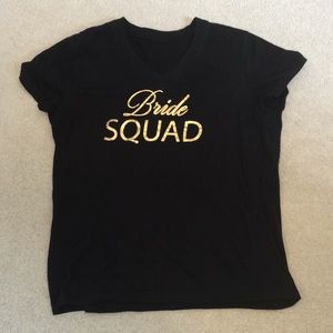 Bride Squad T-shirt Black/Gold Size S EUC